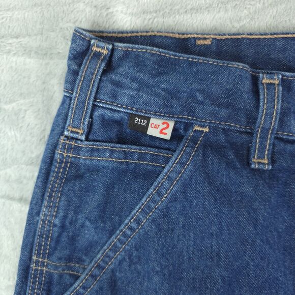 Carhartt FR Flame Resistant Carpenter Blue Denim Work Jeans FRB13-DNM 40x30 - Picture 6 of 13